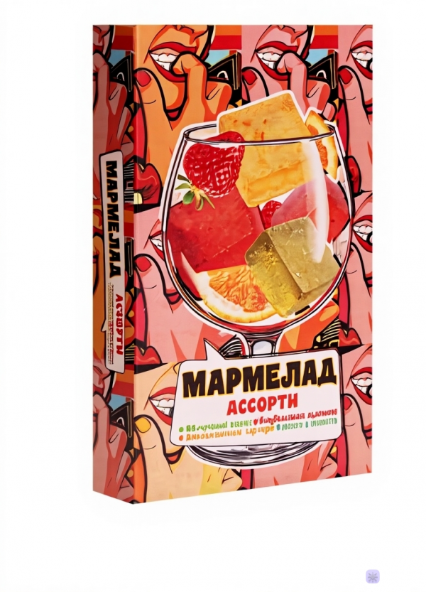 №2 Мармелад АлкоАссорти(яблочный виски, клубничный просекко, апельсиновый вермут, лайм текила) 110г в Новочебоксарске